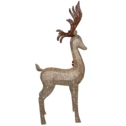 Northlight 74" LED Lighted Champagne Deer With Red Bow Outdoor Christmas Decoration -Adesso Shop GUEST 5aa4aef4 8b48 4946 a9dc cf880e68010b