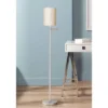 360 Lighting Modern Swing Arm Floor Lamp 60.5" Tall Brushed Nickel Ivory Natural Linen Cylinder Shade For Living Room Reading Bedroom Office