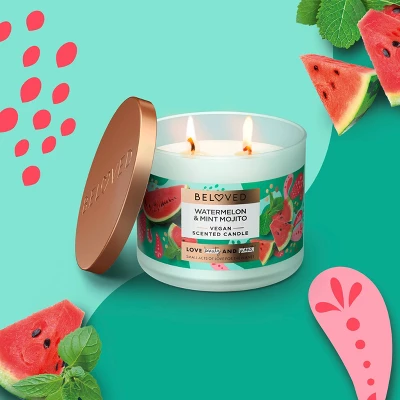 Beloved Watermelon & Mint Mojito 2-Wick Vegan Candle - 11.5oz 6 Beloved Watermelon & Mint Mojito 2-Wick Vegan Candle - 11.5oz - Image 4