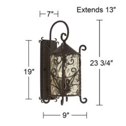 John Timberland Casa Seville Vintage Rustic Outdoor Wall Light Fixture Dark Walnut Scroll 23 3/4" Champagne Hammered Glass For Post Exterior Barn Deck 14 John Timberland Casa Seville Vintage Rustic Outdoor Wall Light Fixture Dark Walnut Scroll 23 3/4" Champagne Hammered Glass For Post Exterior Barn Deck -Adesso Shop GUEST 5c36ce8e 65ff 47d9 8760 e5a5f2e077d5