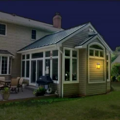 Solar LED Outdoor Wall Lantern With Flame - Techko Maid -Adesso Shop GUEST 5c439282 83fd 416e 8f1a 9c5c358a1dae