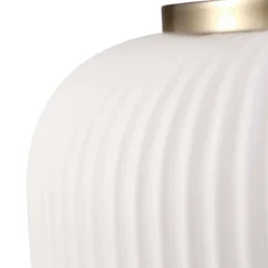 Novogratz X Globe Lily 1-Light Matte Brass Pendant Lighting With Frosted Ribbed Glass Shade - Globe Electric -Adesso Shop GUEST 5d762016 e408 4587 9538 72c4b804dbbc