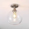 9.75" LED 1-Light Marla Iron/Seeded Glass Pendant Nickel/Clear - JONATHAN Y -Adesso Shop GUEST 5d7e5867 65ac 401a 9dd8 9e638b3ba371