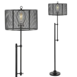 64.5" Noah Modern Industrial Iron Height-Adjustable LED Floor Lamp Black (Includes LED Light Bulb) - JONATHAN Y -Adesso Shop GUEST 5ded7a55 0466 4ccf ac33 e50300cf2efd