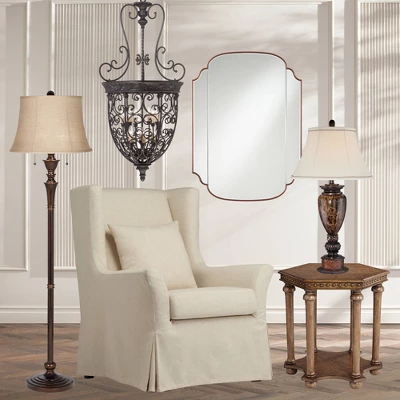 Franklin Iron Works French Scroll Rubbed Bronze Chandelier 27 1/2" Wide Rustic 12-Light Fixture For Dining Room House Kitchen Island Entryway Bedroom 10 Franklin Iron Works French Scroll Rubbed Bronze Chandelier 27 1/2" Wide Rustic 12-Light Fixture For Dining Room House Kitchen Island Entryway Bedroom - Image 8