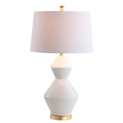 29" Ceramic Alba Geometric Table Lamp (Includes Energy Efficient Light Bulb) - JONATHAN Y -Adesso Shop GUEST 5e3919b2 48b6 4e01 90cf 17adfd572459