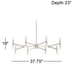 Possini Euro Design Marya Brushed Nickel Chandelier 37 3/4" Wide Modern 16-Light Fixture For Dining Room House Foyer Kitchen Island Entryway Bedroom -Adesso Shop GUEST 5f42d421 ade8 42b7 8c6a 4050b2086f75
