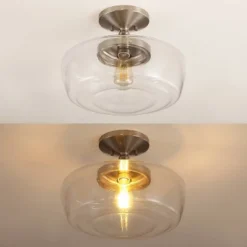 14" Marfa Glass/Iron Farmhouse Modern LED Flush Mount - JONATHAN Y -Adesso Shop GUEST 5ff0fc48 efbc 4bde b1b1 8ed2869446dc