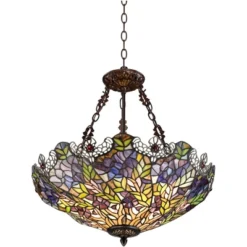 Robert Louis Tiffany Bronze Pendant Chandelier 22" Wide Rustic Floral Garden Stained Glass 3-Light Fixture For Dining Room House Foyer Kitchen Island 16 Robert Louis Tiffany Bronze Pendant Chandelier 22" Wide Rustic Floral Garden Stained Glass 3-Light Fixture For Dining Room House Foyer Kitchen Island -Adesso Shop GUEST 612e26a6 e8da 4ada 811d a945fe0a2d68