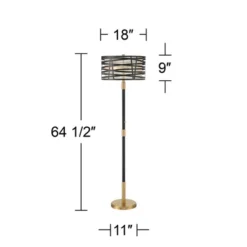 Possini Euro Design Halifax Modern Industrial Floor Lamp 64 1/2" Tall Matte Black Warm Gold Metal Double Drum Shade For Living Room Bedroom Office 14 Possini Euro Design Halifax Modern Industrial Floor Lamp 64 1/2" Tall Matte Black Warm Gold Metal Double Drum Shade For Living Room Bedroom Office -Adesso Shop GUEST 61f0af63 5325 4df1 8d58 37fb0ffbc58c