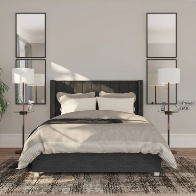 360 Lighting Caper Modern Floor Lamps With Tray Table 60 1/2" Tall Set Of 2 Bronze USB And Outlet Off White Fabric Drum Shade For Living Room Bedroom 3 360 Lighting Caper Modern Floor Lamps With Tray Table 60 1/2" Tall Set Of 2 Bronze USB And Outlet Off White Fabric Drum Shade For Living Room Bedroom