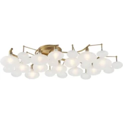 Possini Euro Design Lilypad Modern Ceiling Light Semi Flush Mount Fixture 30 1/4" Wide Warm Brass 12-Light Frosted Glass Shade For Bedroom Living Room 13 Possini Euro Design Lilypad Modern Ceiling Light Semi Flush Mount Fixture 30 1/4" Wide Warm Brass 12-Light Frosted Glass Shade For Bedroom Living Room -Adesso Shop GUEST 6290ad1c 7303 4beb b78c 9260da63b240