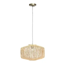 Circular Rattan Pendant Light Beige - Lalia Home -Adesso Shop GUEST 65745aa4 96c6 48fd adc2 4432abb552aa