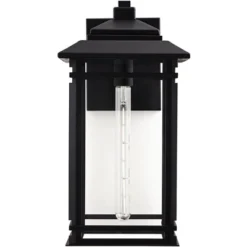 John Timberland North House Mission Outdoor Wall Light Fixture Matte Black Metal 19" Clear Glass For Post Exterior Barn Deck House Porch Yard Patio -Adesso Shop GUEST 6588655d 27ad 49a3 aef2 726d1d274091