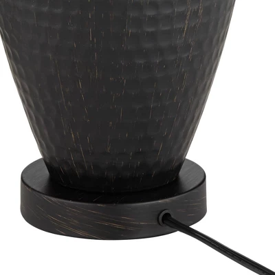 Regency Hill Auburn Rustic Farmhouse Table Lamp 25" High Bronze Hammered Natural Linen Empire Shade For Bedroom Living Room Bedside Nightstand Office 8 Regency Hill Auburn Rustic Farmhouse Table Lamp 25" High Bronze Hammered Natural Linen Empire Shade For Bedroom Living Room Bedside Nightstand Office - Image 6