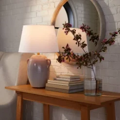 Large Ceramic Jar Table Lamp (Includes LED Light Bulb) Gray - Threshold™ Designed With Studio McGee -Adesso Shop GUEST 65bb5fb9 e2b8 4b29 b3fc 71319d0807bd