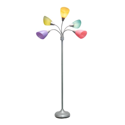 67" Contemporary Multi 5-Head Adjustable Gooseneck Floor Lamp With Shades - Simple Designs 6 67" Contemporary Multi 5-Head Adjustable Gooseneck Floor Lamp With Shades - Simple Designs - Image 4