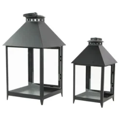 Northlight Set Of 2 Black Modern Style Candle Lanterns 15.75" -Adesso Shop GUEST 65e126f1 dbae 43a8 9b81 35e322b75767