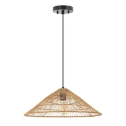 20.25" 1-Light Nova Farmhouse Coastal Rattan LED Pendant Brown - JONATHAN Y 27 20.25" 1-Light Nova Farmhouse Coastal Rattan LED Pendant Brown - JONATHAN Y -Adesso Shop GUEST 66ee65e0 9af0 4aaa 8d45 755cf262c5e7