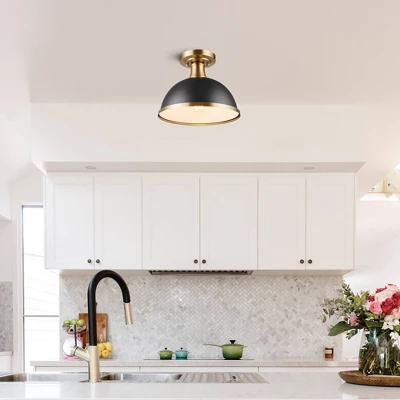 1-Light Beckett Semi-Flush Mount Pendant Brass/Matte Black - Globe Electric 8 1-Light Beckett Semi-Flush Mount Pendant Brass/Matte Black - Globe Electric - Image 6