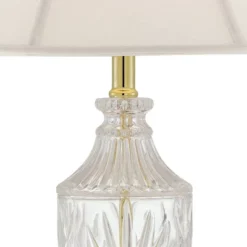 Regency Hill Traditional Table Lamp 26.5" High Cut Glass Urn Brass White Cream Bell Shade For Living Room Family Bedroom Bedside Nightstand -Adesso Shop GUEST 67755fc6 a52f 4cf7 8530 114b8d47a452
