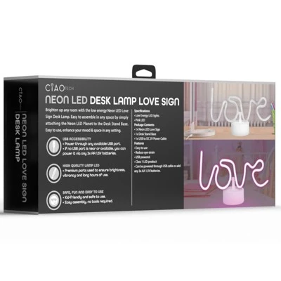 CIAO Tech Desktop Sleek Design Neon Light Up Desk Lamp Love Sign 4 CIAO Tech Desktop Sleek Design Neon Light Up Desk Lamp Love Sign - Image 2