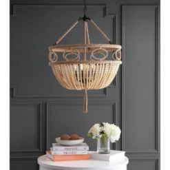 Whitley Pendant Brown Wooden Finish/Dark Gray - Safavieh -Adesso Shop GUEST 69140ec6 5255 44c6 80f3 e7891a0feb69