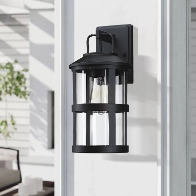 Glass Outdoor Wall Light Black - Wellfor 7 Glass Outdoor Wall Light Black - Wellfor - Image 5