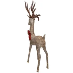 Northlight 74" LED Lighted Champagne Deer With Red Bow Outdoor Christmas Decoration -Adesso Shop GUEST 6a2401a7 d1a4 4a92 a40a a3c433f53c0d