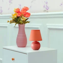 8.66" Petite Ceramic Orb Base Bedside Table Desk Lamp With Matching Tapered Drum Fabric Shade Orange - Creekwood Home 15 8.66" Petite Ceramic Orb Base Bedside Table Desk Lamp With Matching Tapered Drum Fabric Shade Orange - Creekwood Home -Adesso Shop GUEST 6a2620d2 7192 4c15 a691 0f43c0edeb4c