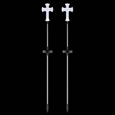 2pk 34" Solar Cross Pathway Lights - Alpine Corporation 4 2pk 34" Solar Cross Pathway Lights - Alpine Corporation - Image 2