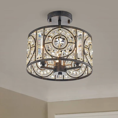 12" X 12" X 10.5" 3-Light Silver Orchid Reid Pendant Metallic - Warehouse Of Tiffany 3 12" X 12" X 10.5" 3-Light Silver Orchid Reid Pendant Metallic - Warehouse Of Tiffany