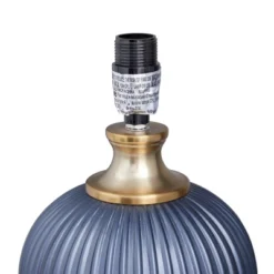 Fabric Table Lamp With Drum Shade Blue - Olivia & May -Adesso Shop GUEST 6b4bfaed ca86 4c96 a5c7 170b20a0d57c