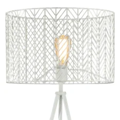 61" Cage Shade Metal Tripod Floor Lamp Ingrid White - River Of Goods -Adesso Shop GUEST 6b91a52a cae8 4c4a 8f1f 0ba7a03d23aa
