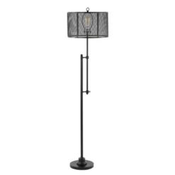 64.5" Noah Modern Industrial Iron Height-Adjustable LED Floor Lamp Black (Includes LED Light Bulb) - JONATHAN Y -Adesso Shop GUEST 6ce831ed 9b0d 4da7 96d9 4ad16f699a15