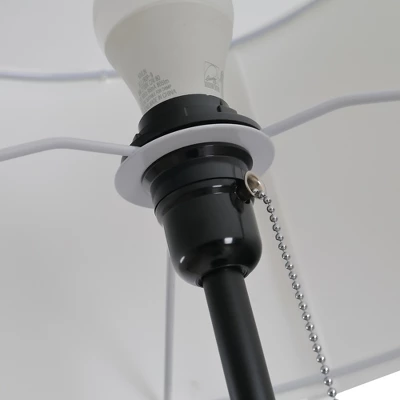 HOMCOM 59.75" Tripod Floor Lamp With Pull Chain Standing, Fabric Lampshade E26 Lamp Holder Steel For Living Room, Bedroom, Office 7 HOMCOM 59.75" Tripod Floor Lamp With Pull Chain Standing, Fabric Lampshade E26 Lamp Holder Steel For Living Room, Bedroom, Office - Image 5