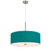 24" Lonoke Pendant Fixture With Hardback Linen Drum Shade Aqua Blue - Cal Lighting -Adesso Shop GUEST 6df29a5d 0d17 4548 8215 25a41f7d75f5