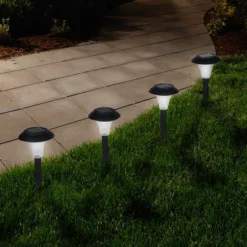 Nature Spring Solar-Powered LED Outdoor Stake Spotlight - Set Of 8