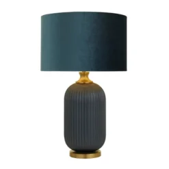 Fabric Table Lamp With Drum Shade Blue - Olivia & May -Adesso Shop GUEST 6e8a528a ebea 485d ada2 6c5fada9fed3