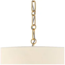 Possini Euro Design Warm Gold Pendant Chandelier 20" Wide Modern White Linen Drum Shade 4-Light Fixture For Dining Room Foyer Kitchen Island Entryway -Adesso Shop GUEST 6ef32cf2 e941 4364 9f50 317030122b20