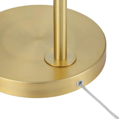 Possini Euro Design Vaile Modern 66" Tall Chairside Arc Floor Lamp Warm Gold Metal Clear Seeded Glass Shade For Living Room Reading Home 5 Possini Euro Design Vaile Modern 66" Tall Chairside Arc Floor Lamp Warm Gold Metal Clear Seeded Glass Shade For Living Room Reading Home - Image 3