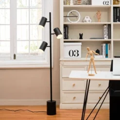 63" 3-Light Pratt Floor Lamp With Large Faux Marble Weighted Base Matte Black - Globe Electric 10 63" 3-Light Pratt Floor Lamp With Large Faux Marble Weighted Base Matte Black - Globe Electric -Adesso Shop GUEST 6f40b11b ff6c 4297 817e 012e3a476190