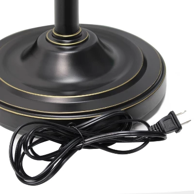 3 Light Restoration Floor Lamp With Scalloped Glass Shade Bronze - Elegant Designs 8 3 Light Restoration Floor Lamp With Scalloped Glass Shade Bronze - Elegant Designs - Image 6