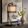 Franklin Iron Works Gentry Industrial Desk Lamp 22" High Oil Rubbed Bronze Faux Wood Cage With USB And AC Power Outlet In Base Oatmeal Shade For Desk -Adesso Shop GUEST 7219ee7a b9d7 4ff7 a2e6 316b46a86831