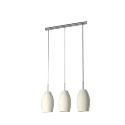 3-Light Batista Glass Pendant Matte Nickel/White - EGLO -Adesso Shop GUEST 72c8ca60 26ce 42a8 9a98 b01deb7e511d