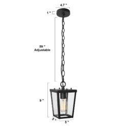 9" Metal/Seeded Glass Modern Outdoor Pendant Light Black - LNC 15 9" Metal/Seeded Glass Modern Outdoor Pendant Light Black - LNC -Adesso Shop GUEST 72ce798b 0bd0 4b28 a208 81773c463418