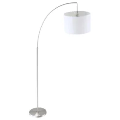 HOMCOM Arc Floor Reading Lamp, Tall Pole Standing Lamp With Hanging Fabric Lampshade For Living Room Or Bedroom, Silver/White 9 HOMCOM Arc Floor Reading Lamp, Tall Pole Standing Lamp With Hanging Fabric Lampshade For Living Room Or Bedroom, Silver/White -Adesso Shop GUEST 72d87ab0 809d 43a3 b67e cc4202b285c8