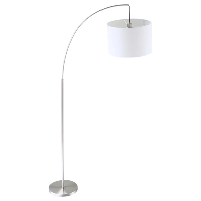 HOMCOM Arc Floor Reading Lamp, Tall Pole Standing Lamp With Hanging Fabric Lampshade For Living Room Or Bedroom, Silver/White 5 HOMCOM Arc Floor Reading Lamp, Tall Pole Standing Lamp With Hanging Fabric Lampshade For Living Room Or Bedroom, Silver/White - Image 3
