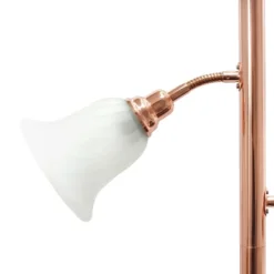 3 Light Floor Lamp With Scalloped Glass Shade Rose Gold - Elegant Designs -Adesso Shop GUEST 7340db35 e51f 4df8 a8a6 660833c8c3eb
