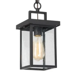 Square Glass/Metal Outdoor Pendant Lamp Black - LNC -Adesso Shop GUEST 73af8d02 717d 40a6 9217 ab20af16d68d